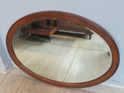 Oval Walnut Framed  Wall Mirror