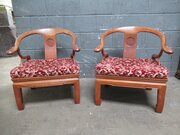 Pair Of Chinese Hard Wood Arm Chairs