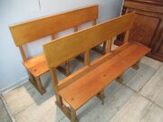 Pair Of Light Oak Bench Seats