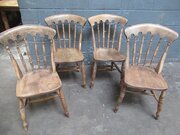 Set of four Victorian kitchen dining chairs
