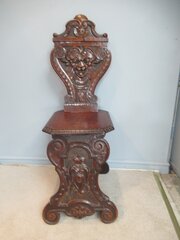 Victorian Mahogany Hall Chair 