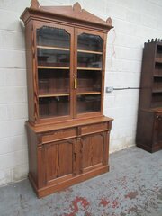 Victorian Pitch Pine Cupboard Bookcase