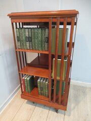 Walnut  Large Revolving  Open Bookcase