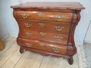 Late 19th Century Walnut Bombe Chest Of Drawers