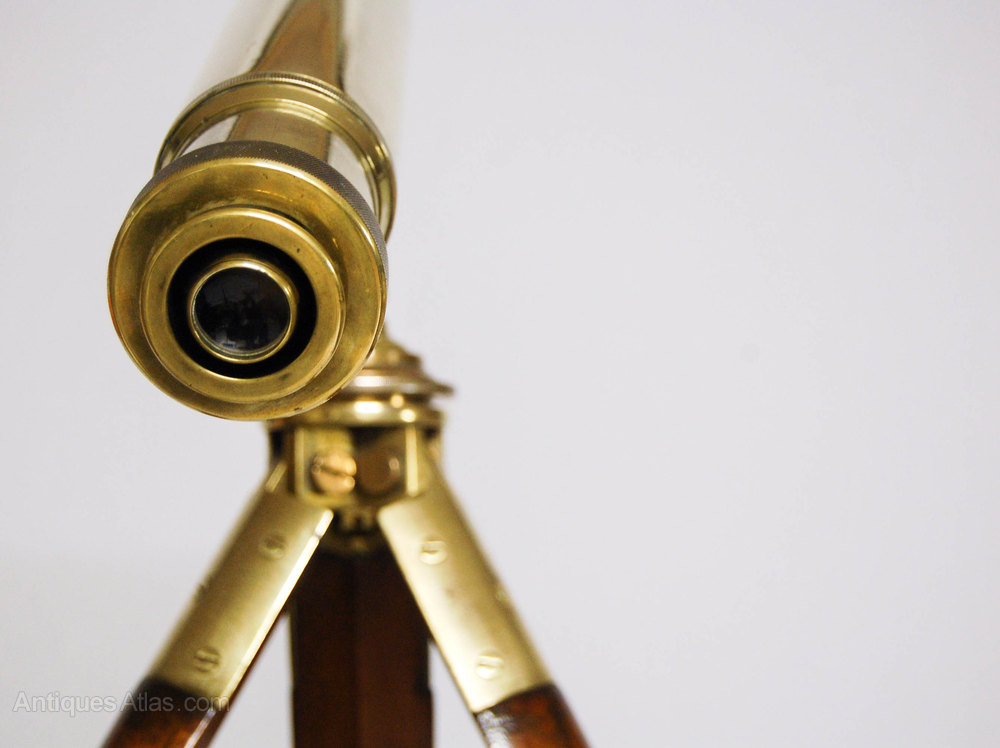 Antiques Atlas WWI Gunsight Telescope On Mahogany Tripod