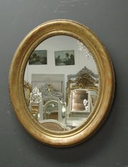 Antique French Oval Mirror