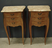 Pair of French Inlaid Bedside