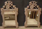 Pair Of Italian Carved Wood Painted Mirrors