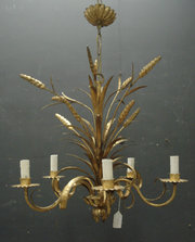 Good Gilt Painted Metal Wheatsheaf Chandelier