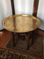 Benares Brass Top Coffee Table