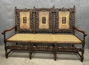 Antique Carolean Style Chair Back Settee