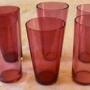 Antique Set of 6 Cranberry Glasses