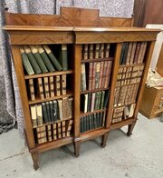 Edwardian Mahogany Breakfront Open Bookcase