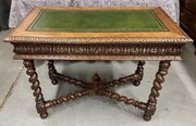 Good 19th.C. Carved Oak Side Or Writing Table