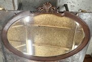 Large Antique Oval Wall Mirror