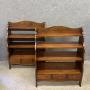 Pair of Mahogany Waterfall Open Bookcases
