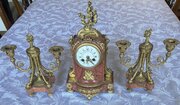 Small Attractive French Clock Garniture