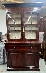 Superb Antique Mahogany Secretaire Bookcase