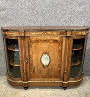 Victorian Inlaid Walnut Credenza Side Cabinet
