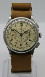 1930s Eterna Snail Scale Jumbo Chronograph