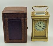 A Gilded Dial Carriage Clock