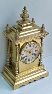 A Victorian Brass Mantel Clock