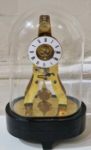 A Small French Skeleton Clock