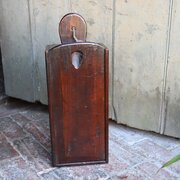 18th Century English Elm Candle Box 