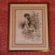 Benjamin Lapoire, Seated Nude In Charcoal
