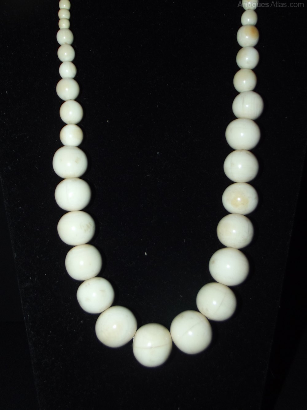 Antiques Atlas Large Chinese Antique Ivory Bead Necklace C 1900