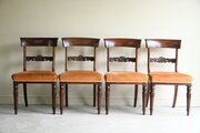 4 Antique 19th Century Bar Back Dining Chairs