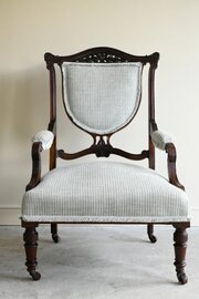 Antique Edwardian Mahogany Open Arm Chair
