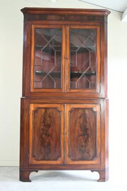 Antique Mahogany Astragal Glazed Corner Cabinet