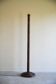 Asian Carved Wooden Standard Lamp