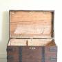 Large Antique Oak & Iron Clad Silver Chest
