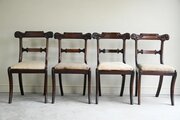 Set 4 Antique Mahogany Dining Chairs