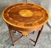 Rosewood Oval Inlaid Occasional Table