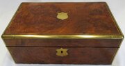 Victorian Burr Walnut Brass Bound Writing Slope