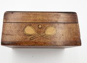 Antique Fruitwood Box Tennis Theme