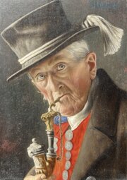 Carl Heuser – Old Man With Pipe 