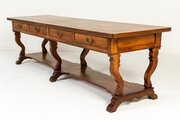 Large 19th Century Italian Walnut Drapers Table