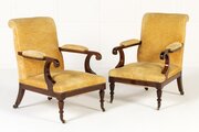 Pair Of 19th C French Rosewood Library Armchair