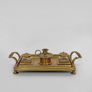Georgian Brass Inkstand Or Standish