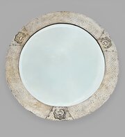 Art Nouveau Circular Silvered Mirror