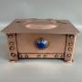 Arts & Crafts Copper & Cabochon Box Signed TP