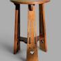 Arts & Crafts Golden Oak Lamp Table Hearts