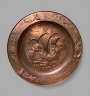 Arts & Crafts Morecambe HEC Copper Charger