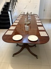 1618 seater mahogany 3 pilar dining table Antique 1618 Seater Mahogany 3 Pilar Dining Table