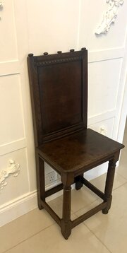 Antique 17th Century English Oak Correction Chair