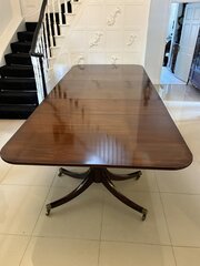 Antique 18 Seater Mahogany 3 Pilar Dining Table 